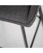 Ensemble de 2 tabourets de bar et de cuisine en tissu Altamura gris foncé/noir - 44 x 50 x 94 cm