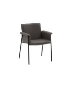 Ensemble de 4 chaises Camogli avec accoudoirs structure en métal gris - 62 x 58 x 83 cm