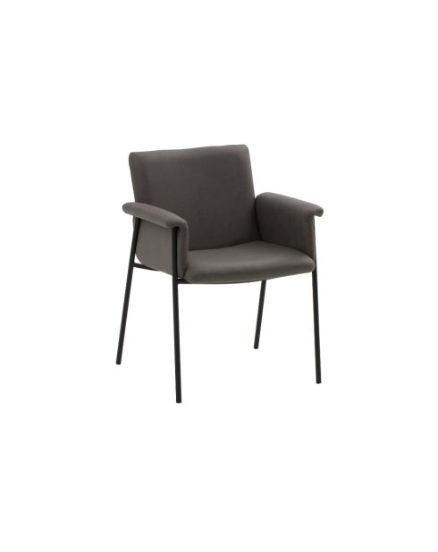 Ensemble de 4 chaises Camogli avec accoudoirs structure en métal gris - 62 x 58 x 83 cm