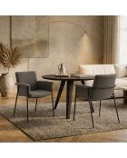 Ensemble de 4 chaises Camogli avec accoudoirs structure en métal gris - 62 x 58 x 83 cm