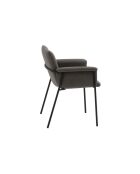 Ensemble de 4 chaises Camogli avec accoudoirs structure en métal gris - 62 x 58 x 83 cm