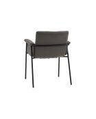 Ensemble de 4 chaises Camogli avec accoudoirs structure en métal gris - 62 x 58 x 83 cm