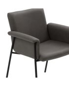 Ensemble de 4 chaises Camogli avec accoudoirs structure en métal gris - 62 x 58 x 83 cm