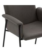 Ensemble de 4 chaises Camogli avec accoudoirs structure en métal gris - 62 x 58 x 83 cm