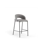 Ensemble de 2 tabourets de bar et de cuisine en tissu Lucca gris /anthracite - 50 x 52 x 89 cm