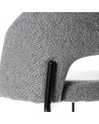 Ensemble de 2 tabourets de bar et de cuisine en tissu Lucca gris /anthracite - 50 x 52 x 89 cm