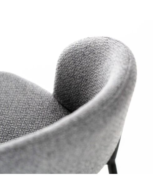 Ensemble de 2 tabourets de bar et de cuisine en tissu Lucca gris /anthracite - 50 x 52 x 89 cm