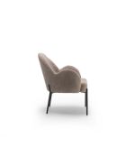 Chaise Adria en tissu bouclé avec structure en métal peint gris tourterelle/noir - 72 x 69 x 82 cm