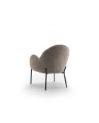 Chaise Adria en tissu bouclé avec structure en métal peint gris tourterelle/noir - 72 x 69 x 82 cm