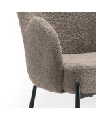 Chaise Adria en tissu bouclé avec structure en métal peint gris tourterelle/noir - 72 x 69 x 82 cm