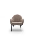 Chaise Adria en tissu bouclé avec structure en métal peint gris tourterelle/noir - 72 x 69 x 82 cm