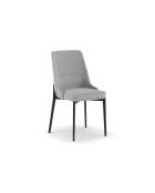 Ensemble de 4 chaises de salle à manger revêtues de tissu Asti gris /noir - 58,5 x 48 x 89 cm