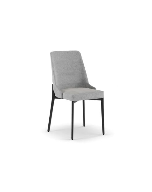 Ensemble de 4 chaises de salle à manger revêtues de tissu Asti gris /noir - 58,5 x 48 x 89 cm