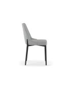 Ensemble de 4 chaises de salle à manger revêtues de tissu Asti gris /noir - 58,5 x 48 x 89 cm