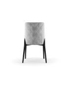 Ensemble de 4 chaises de salle à manger revêtues de tissu Asti gris /noir - 58,5 x 48 x 89 cm