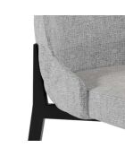 Ensemble de 4 chaises de salle à manger revêtues de tissu Asti gris /noir - 58,5 x 48 x 89 cm