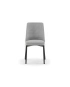 Ensemble de 4 chaises de salle à manger revêtues de tissu Asti gris /noir - 58,5 x 48 x 89 cm
