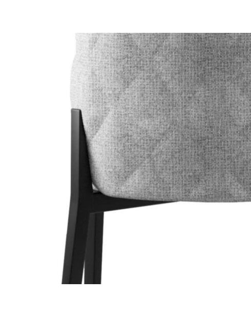 Ensemble de 4 chaises de salle à manger revêtues de tissu Asti gris /noir - 58,5 x 48 x 89 cm
