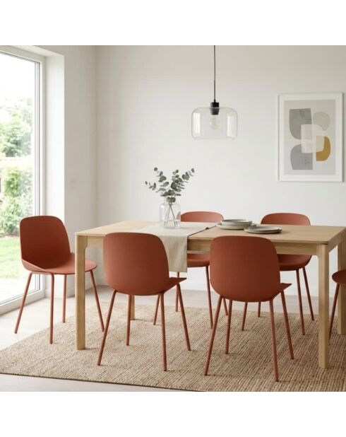 Ensemble de 4 chaises de salle à manger avec structure métallique Asolo rouiller - 46 x 55 x 79 cm