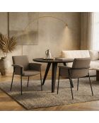Ensemble de 4 chaises Camogli avec accoudoirs structure en métal brun - 62 x 58 x 83 cm
