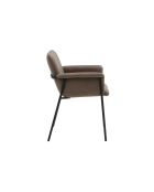 Ensemble de 4 chaises Camogli avec accoudoirs structure en métal brun - 62 x 58 x 83 cm
