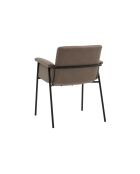 Ensemble de 4 chaises Camogli avec accoudoirs structure en métal brun - 62 x 58 x 83 cm