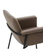 Ensemble de 4 chaises Camogli avec accoudoirs structure en métal brun - 62 x 58 x 83 cm