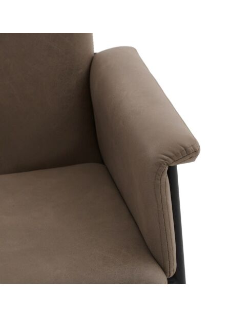 Ensemble de 4 chaises Camogli avec accoudoirs structure en métal brun - 62 x 58 x 83 cm