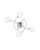 Plafonnier Roccella en métal chromé avec quatre diffuseurs en verre chrome - 60 x 19 x 44 cm