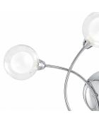 Plafonnier Roccella en métal chromé avec quatre diffuseurs en verre chrome - 60 x 19 x 44 cm