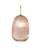 Suspension Gardone en verre rayé ambre - 21 x 202 cm