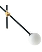 Suspension Rapallo avec tiges métalliques réglables et deux diffuseurs noir/doré - 91 x 18 x 73,6 cm