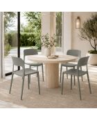 Ensemble de 2 chaises d'extérieur Capri empilables gris - 42 x 50 x 83 cm