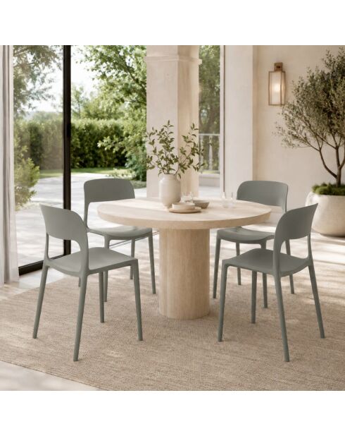 Ensemble de 2 chaises d'extérieur Capri empilables gris - 42 x 50 x 83 cm