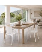 Ensemble de 2 chaises Arona empilables pour une utilisation intérieure et extérieure blanc - 46 x 56 x 82 cm