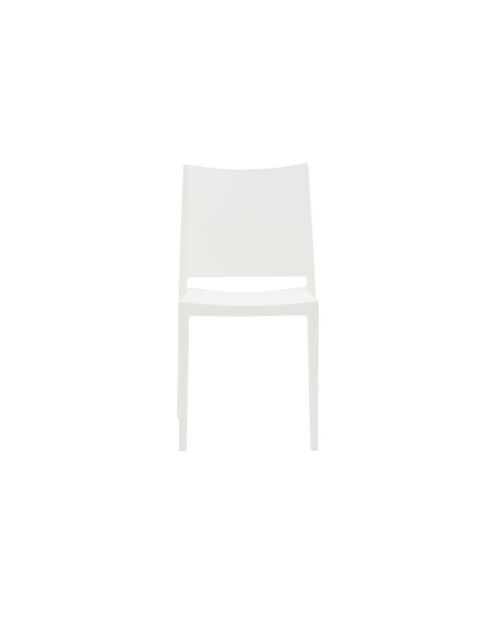 Ensemble de 2 chaises Arona empilables pour une utilisation intérieure et extérieure blanc - 46 x 56 x 82 cm