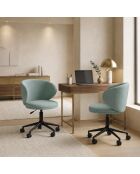 Chaise de bureau pivotante Staletti en tissu avec pieds en métal vert - 59 x 57 x 74/82 cm