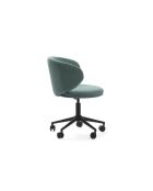 Chaise de bureau pivotante Staletti en tissu avec pieds en métal vert - 59 x 57 x 74/82 cm