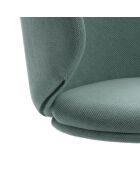 Chaise de bureau pivotante Staletti en tissu avec pieds en métal vert - 59 x 57 x 74/82 cm