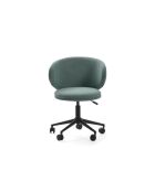 Chaise de bureau pivotante Staletti en tissu avec pieds en métal vert - 59 x 57 x 74/82 cm