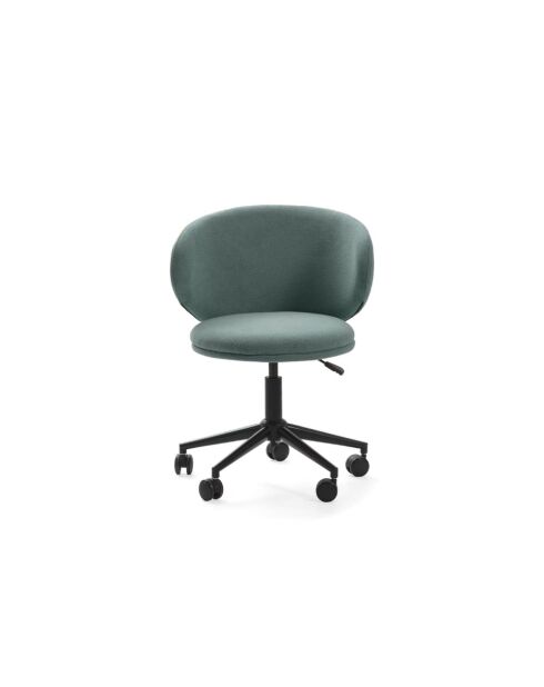Chaise de bureau pivotante Staletti en tissu avec pieds en métal vert - 59 x 57 x 74/82 cm