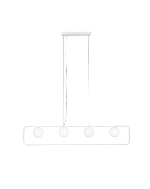 Suspension Roseto à quatre lumières en aluminium blanc - 100 x 10 x 18 cm