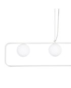 Suspension Roseto à quatre lumières en aluminium blanc - 100 x 10 x 18 cm