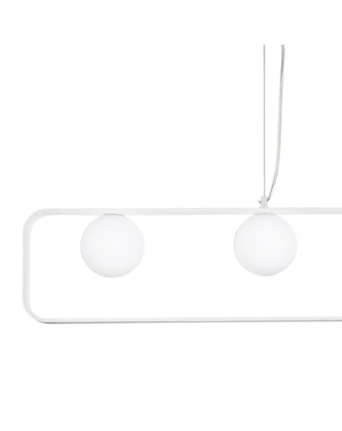 Suspension Roseto à quatre lumières en aluminium blanc - 100 x 10 x 18 cm
