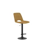 Lot de 2 tabourets de bar et de cuisine en tissu Rimini jaune/noir - 52 x 45 x 88,5/103,5 cm