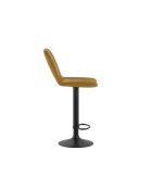 Lot de 2 tabourets de bar et de cuisine en tissu Rimini jaune/noir - 52 x 45 x 88,5/103,5 cm