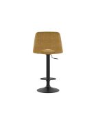 Lot de 2 tabourets de bar et de cuisine en tissu Rimini jaune/noir - 52 x 45 x 88,5/103,5 cm