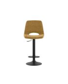 Lot de 2 tabourets de bar et de cuisine en tissu Rimini jaune/noir - 52 x 45 x 88,5/103,5 cm