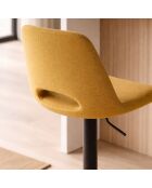 Lot de 2 tabourets de bar et de cuisine en tissu Rimini jaune/noir - 52 x 45 x 88,5/103,5 cm