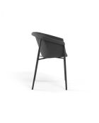 Ensemble de 2 chaises de salle à manger revêtues de tissu avec structure en métal Biella gris foncé/noir - 56 x 58 x 79 cm